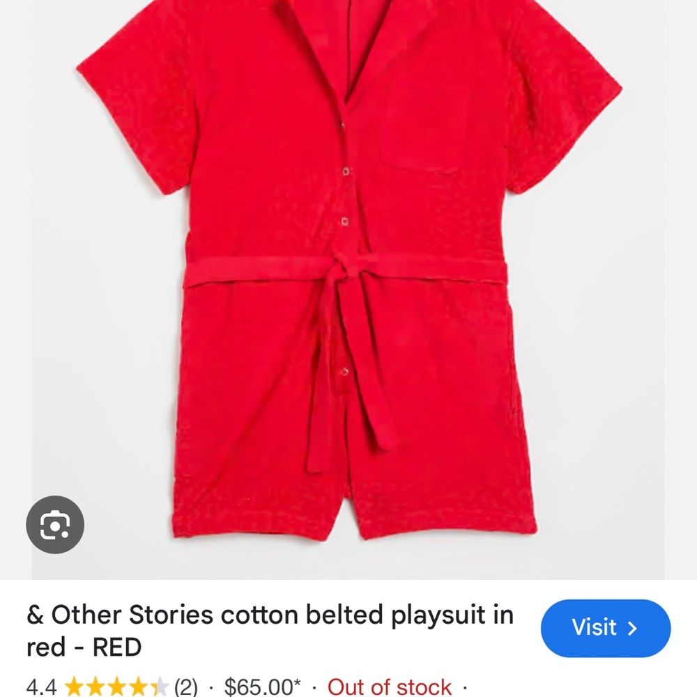 & Other Stories Red Terry Romper